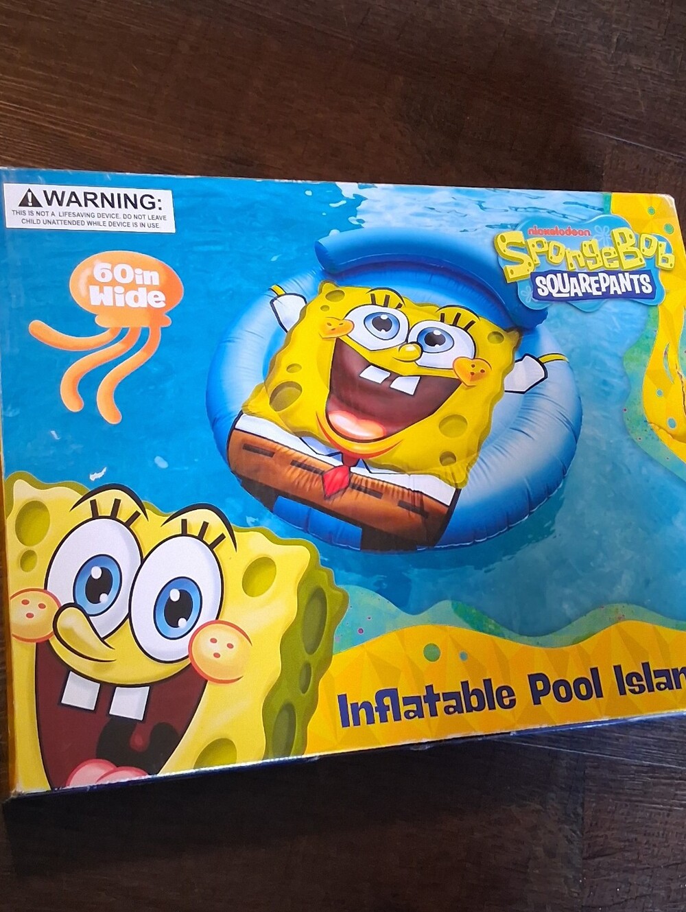 SpongeBob SquarePants Yellow & Blue Inflatable Pool Float